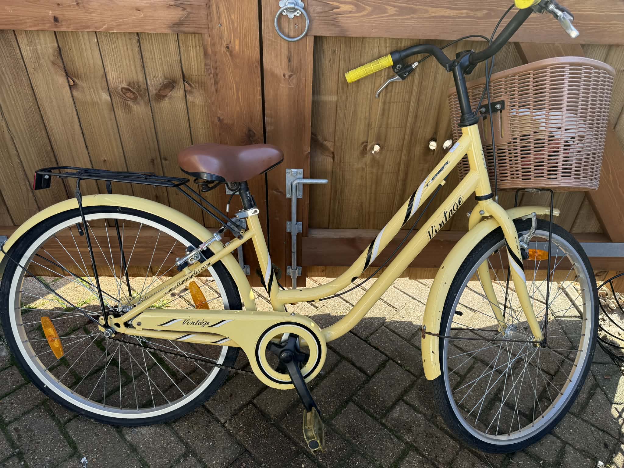 Vintage Tiger bicycle with basket